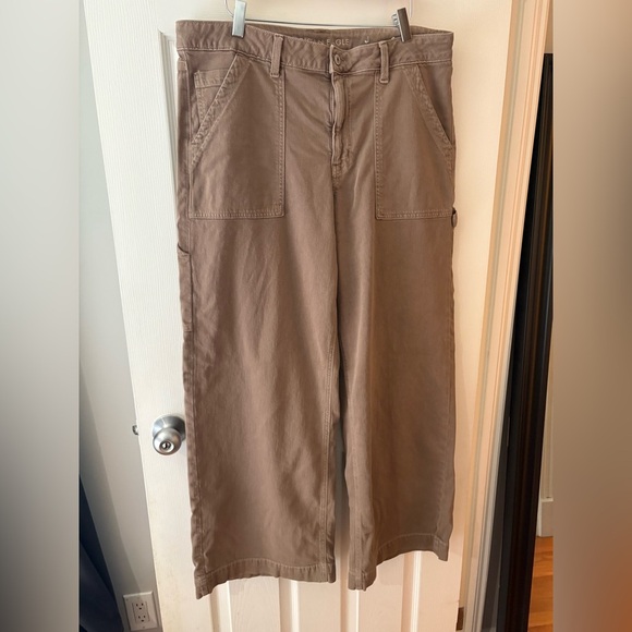 American Eagle high waist dreamy drape baggy wide leg cargo size 14 - Picture 3 of 10